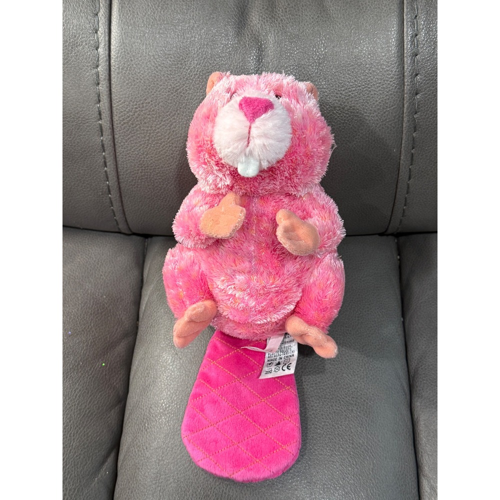 Ganz Webkinz Pink Ribbon Beaver Plush Stuffed Animal Retired Pink Mottled Toy